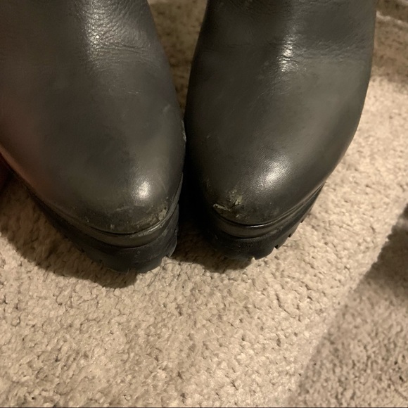 Pair of All Saints gray leather high heel boots - Picture 7 of 9